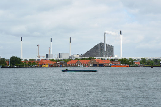 COPENHAGEN, DENMARK - MAY 31, 2017: View On The Incinerator Of Copenhagen From The Kastellet, Copenhagen, Denmark