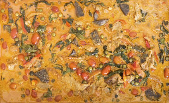 Delicious chicken curry homemade .