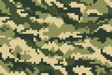 Пиксель летний маскировочный камуфляжный фон. Векторные иллюстрации для вашего дизайна.