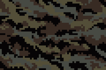 Пиксель летний маскировочный камуфляжный фон. Векторные иллюстрации для вашего дизайна.