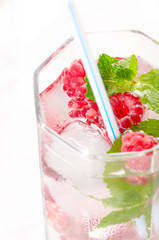 Raspberry Fruit Water with ice