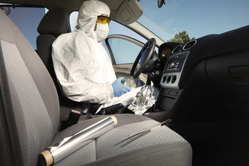 Crime scene investigation - collecting of odor traces from gear shift