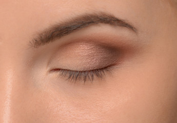 Fototapeta na wymiar Closeup of beautiful woman eye with makeup