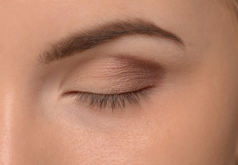 Fototapeta na wymiar Closeup of beautiful woman eye with makeup