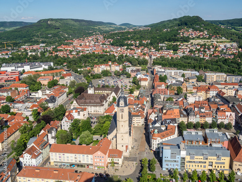 "Luftaufnahme von Jena Stadtzentrum" Stockfotos und lizenzfreie Bilder
