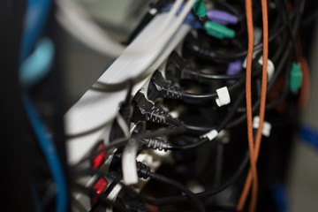 cable connector for overloaded power boards close up focus at a plug foreground