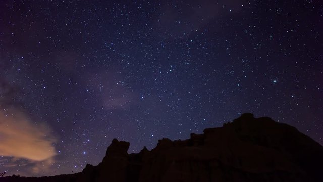 Rocky Canyon Milky Way Galaxy 03 Time Lapse Night Sky Stars