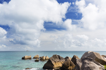 Fototapeta na wymiar La Digue North Coast, Seychelles