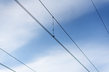 overhead catenary wire. the railway wares