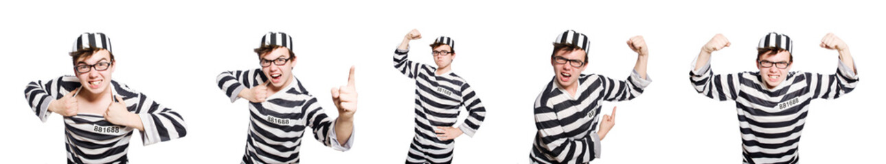 Funny prison inmate in concept