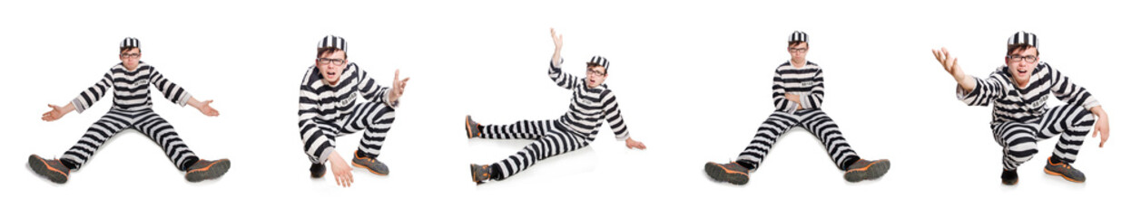 Funny prison inmate in concept
