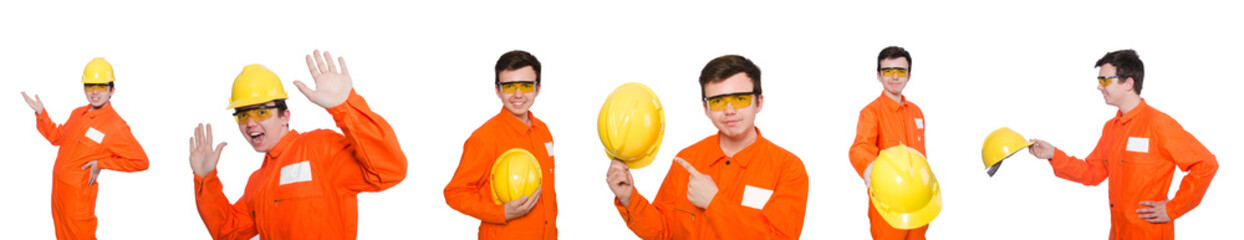 Industrial worker isolated on the white background