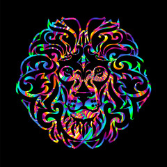 Isolated lion head