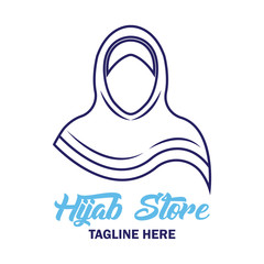 hijab logo with text space for your slogan / tag line, vector illustration
