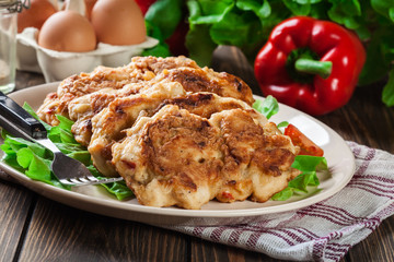 Chicken Medallion with red pepper portions