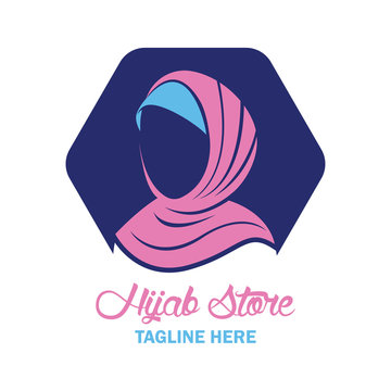 hijab logo with text space for your slogan / tag line, vector illustration