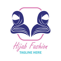 hijab logo with text space for your slogan / tag line, vector illustration