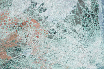 Broken glass texture front window car abstract fracture shatter detail background
