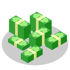 Flat icon of Stacks of banknotes Vector.