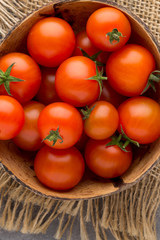 Tomato on the gray background.