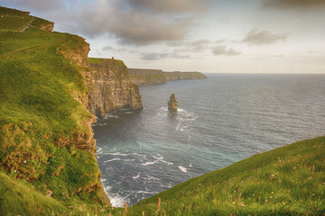 epic views from the cliffs of moher in county clare ireland. ireland's number 1 tourist attraction....