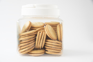 Crackers in the transparent bottle