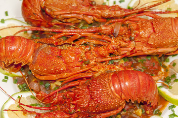 langoustes rouges cuisinées à la créole 