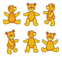 Teddy bear plush toy set. 