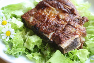 Grilled ribs for a dinner with friends