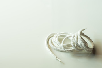 White rope on white background