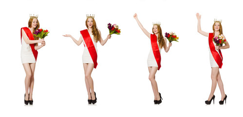 Beauty contest winner isolated on the white