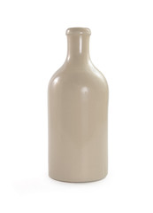Ceramic bottle on white background