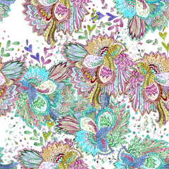 fancy seamless texture with magic pattern. watercolor painting