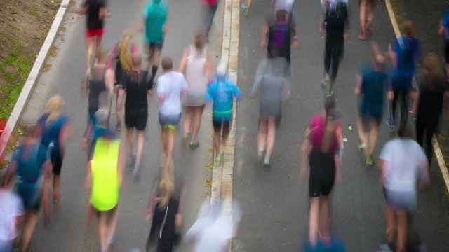 People running the Stockholm marathon, Stockholm, Sweden