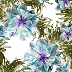 Peonies seamless pattern