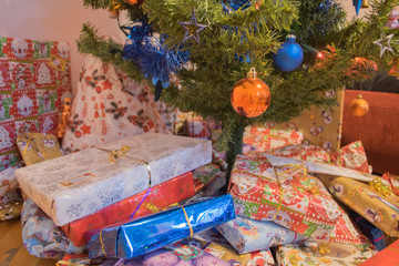 Christmas presents under the tree