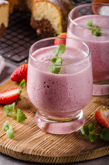 Strawberries milkshake summer drink