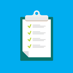 vector Clipboard icon with green checkmarks