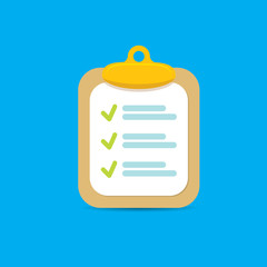 vector Clipboard icon with green checkmarks