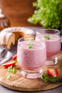 Strawberries milkshake summer drink