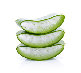 aloe vera fresh leaf isolated on white