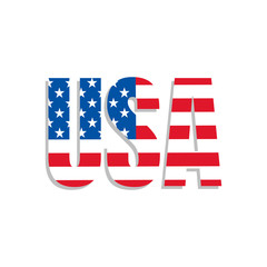 USA. Typography of USA flag. Sign for national holidays