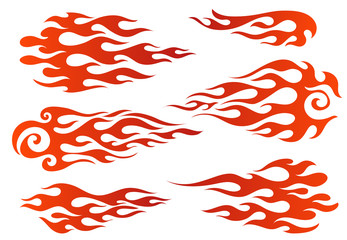 Red to orange gradient flame elements