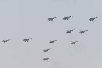 Fighter jets fly by over Kuala Lumpur