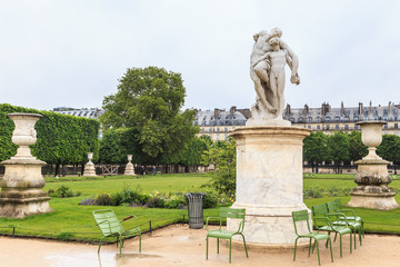 Statue depicting The Oath of Spartacus.  Tuileries park. Paris, France