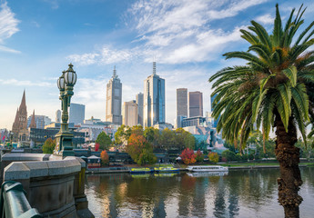 Naklejka premium Melbourne city skyline in Australia