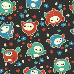 Monsters seamless pattern