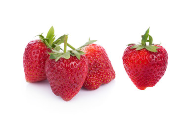 closeup strawberry isolated on white background