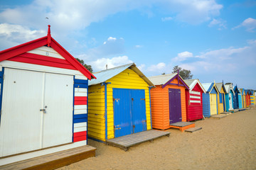 Fototapeta na wymiar Colorful Beach House at Brighton Beach, Melbourne