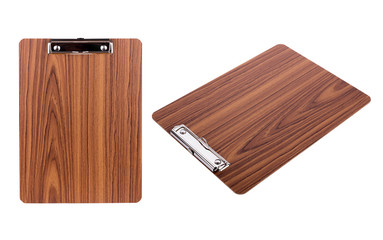 wooden clipboard on white background